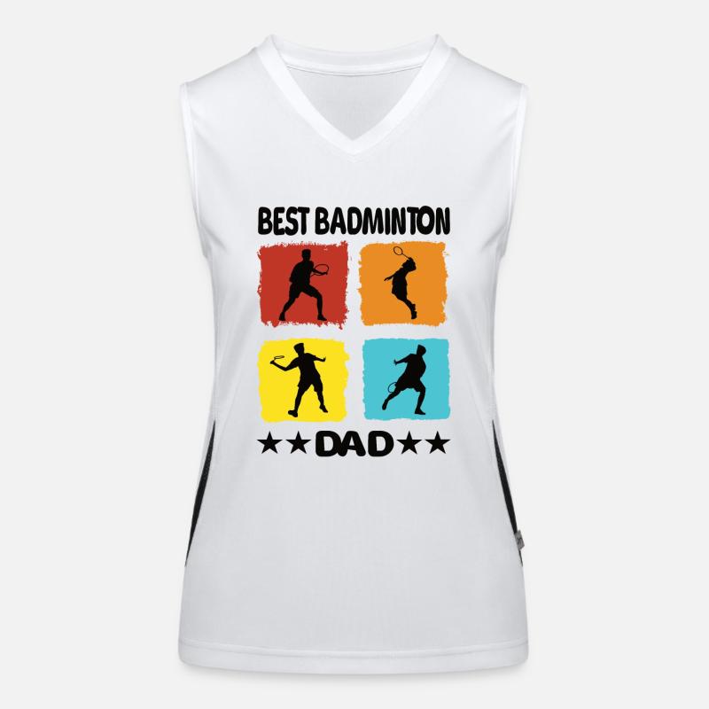 Meilleur père de badminton Débardeur respirant contrasté Femme