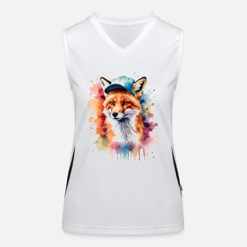 Fuchs Snapback Cap Cool Tier Design Print Funktionelles Kontrast-Tank Top für Frauen
