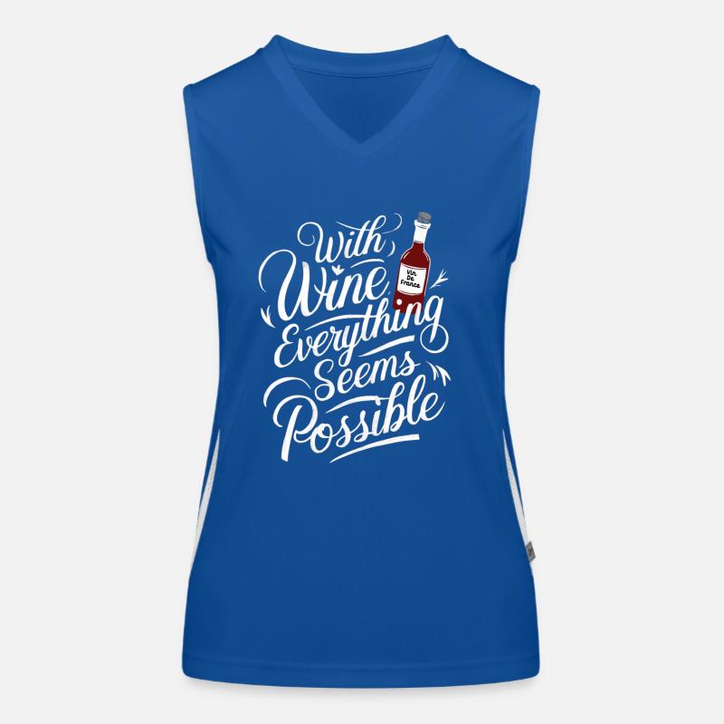 avec le vin tout est possible - humour Débardeur respirant contrasté Femme