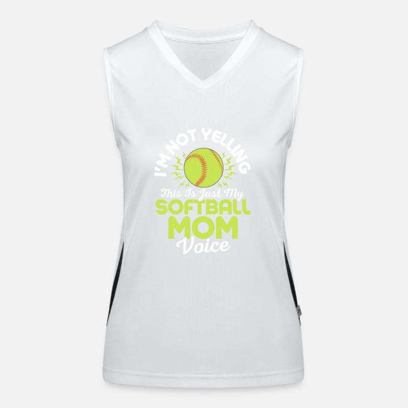 Je ne crie pas, c’est juste ma voix de mère de softball Débardeur respirant contrasté Femme