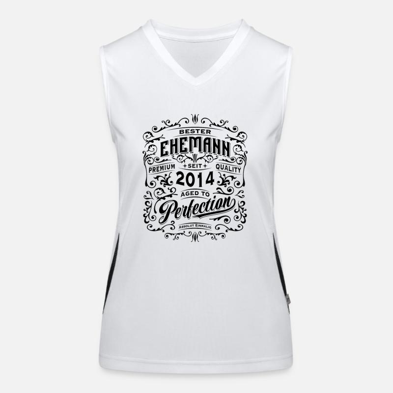 Bester Ehemann seit 2014, Retro, Hochzeitstag Funktionelles Kontrast-Tank Top für Frauen