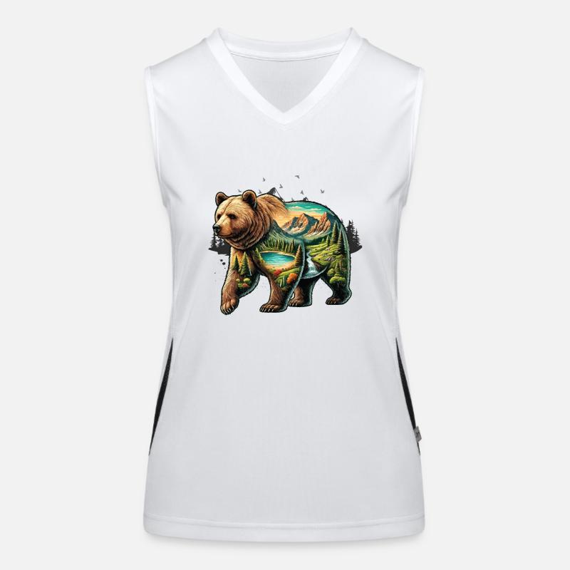 Wilderness Inside the Bear Retro Vintage Débardeur respirant contrasté Femme