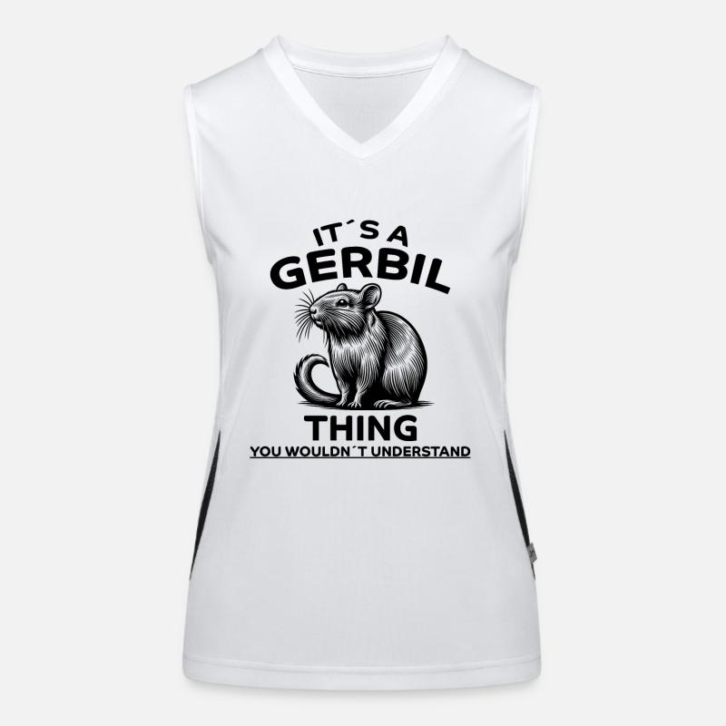 Gerbil Saying Racing Rat Funny Gerbil Gift Women's Functional Contrast Tank Top