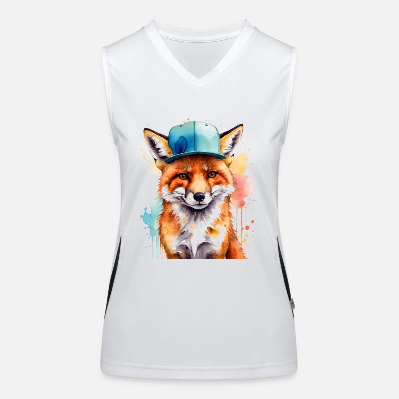 Fuchs Snapback Cap Cool Tier Design Print Funktionelles Kontrast-Tank Top für Frauen