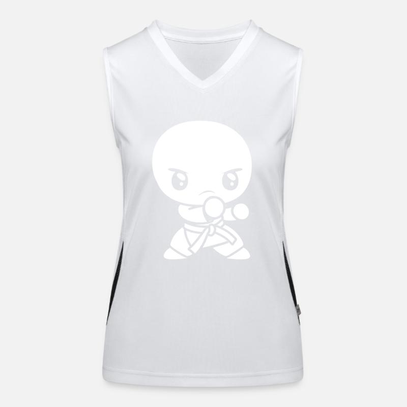 karate - Women's Functional Contrast Tank Top - white/black