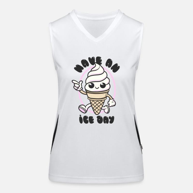 Have an Ice Day - Süßes Eiscreme Maskottchen Funktionelles Kontrast-Tank Top für Frauen