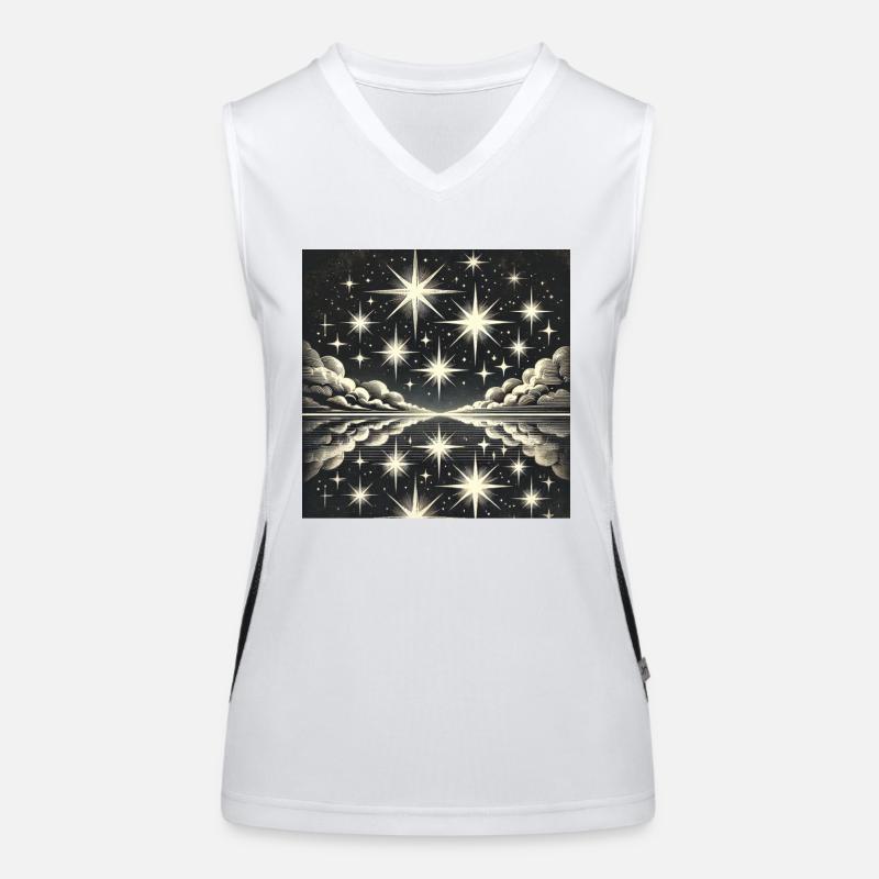Sparkling Night Sky Shooting Star Stars Women's Functional Contrast Tank Top