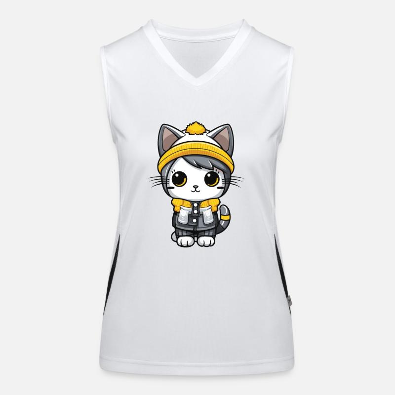 Chat Hiver Bande Dessinée Mignon Débardeur respirant contrasté Femme