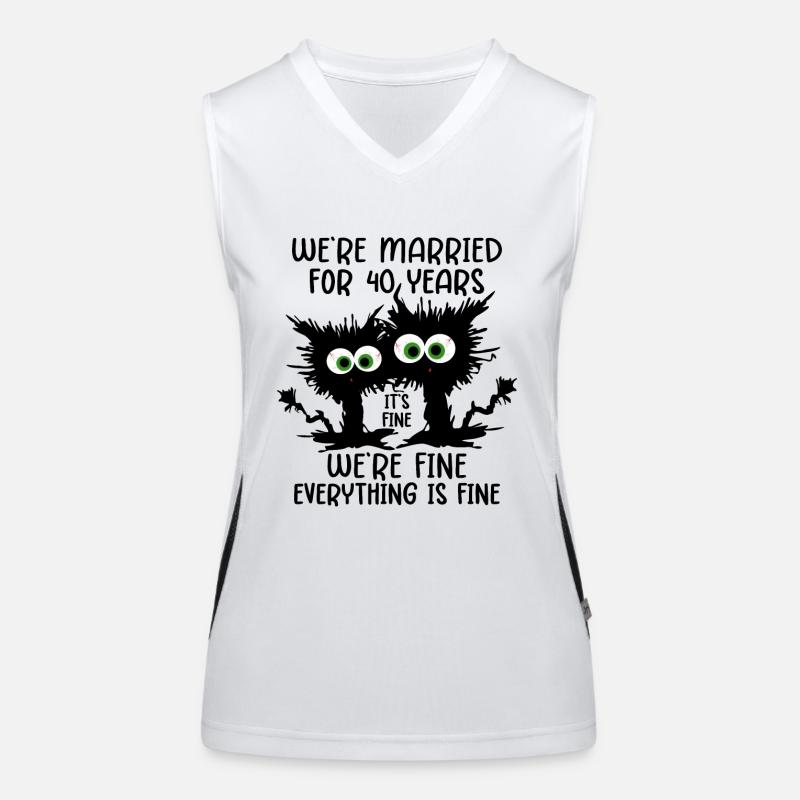 40 Years Married Ruby Wedding Gift Women's Functional Contrast Tank Top