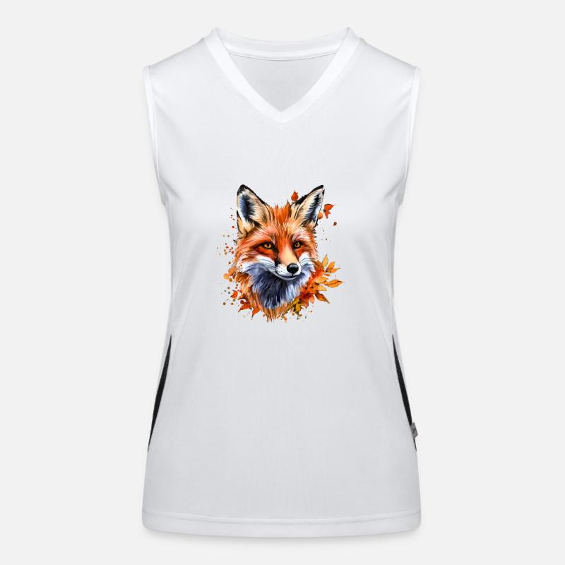 Herbst-Aquarell-Fuchs Funktionelles Kontrast-Tank Top für Frauen
