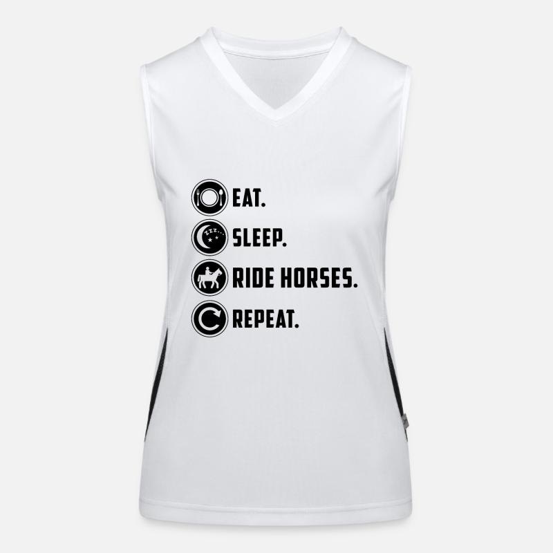 Lustiger Pferdespruch Funktionelles Kontrast-Tank Top für Frauen