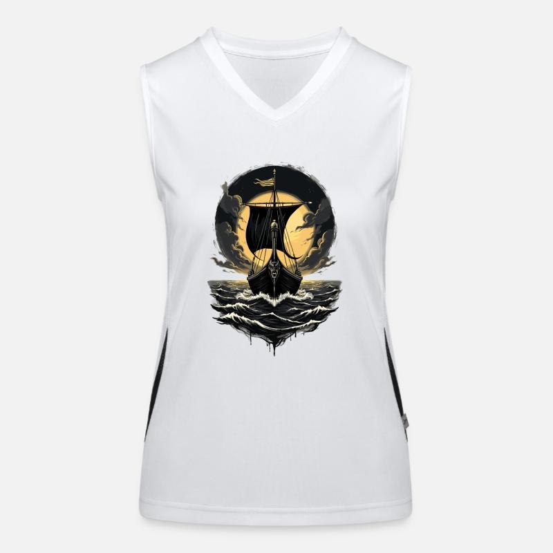 Wikinger Drachenboot für eine Wikinger Fan Funktionelles Kontrast-Tank Top für Frauen