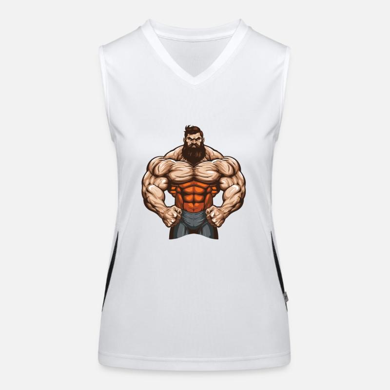 Bodybuilder Muscles Workout Gym Women's Functional Contrast Tank Top