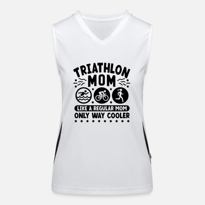 Triathlon Mom Like A Regular Mom Only Way Cooler Women's Functional Contrast Tank Top