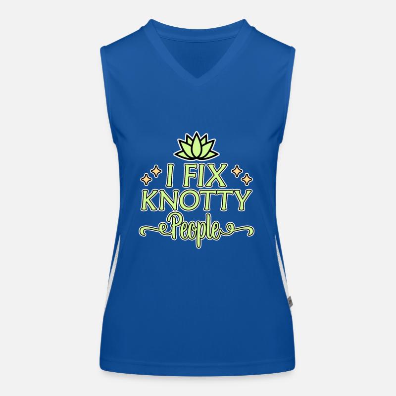 I Fix Knotty People Funktionelles Kontrast-Tank Top für Frauen
