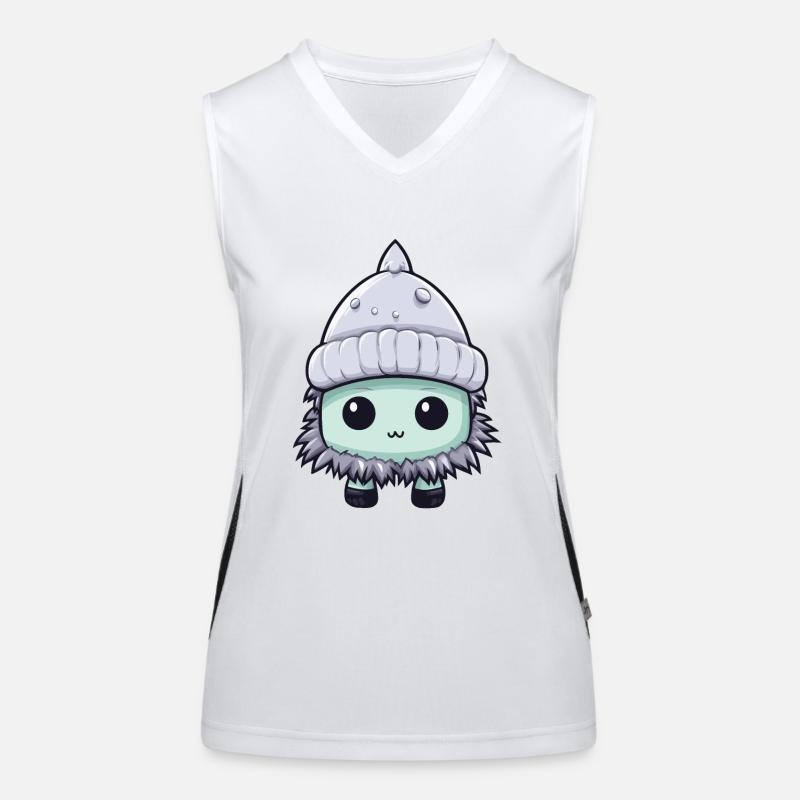 Frostbeule Winter Eskimo Comic Funktionelles Kontrast-Tank Top für Frauen