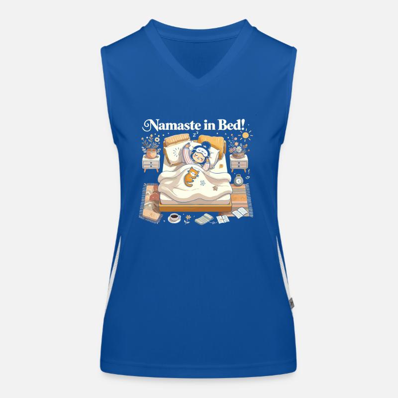 Namaste im Bett Funktionelles Kontrast-Tank Top für Frauen