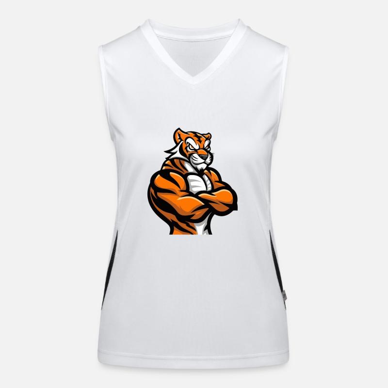 Tiger Comic Funktionelles Kontrast-Tank Top für Frauen