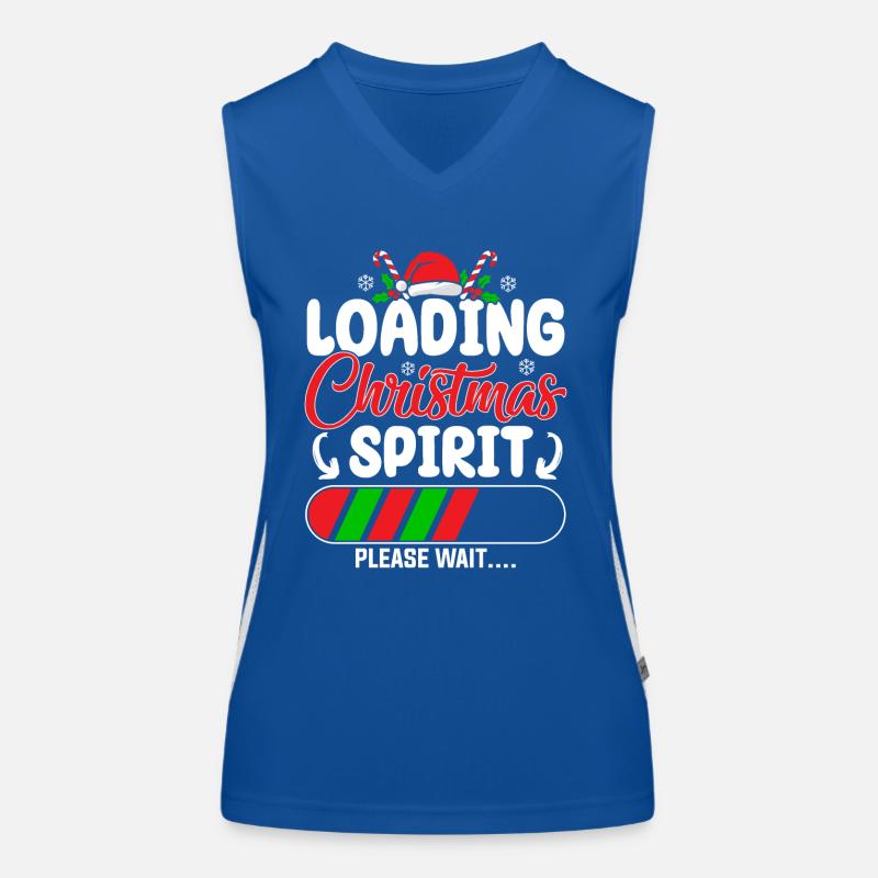Loading Christmas Spirit Please Wait.... Santa Hol Funktionelles Kontrast-Tank Top für Frauen