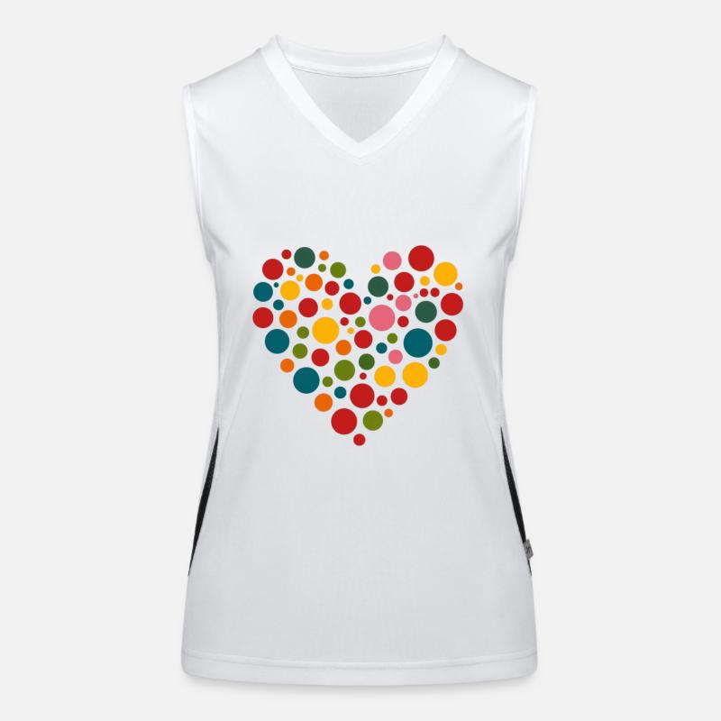 Coeur coloré points patch enfants Spotty Débardeur respirant contrasté Femme