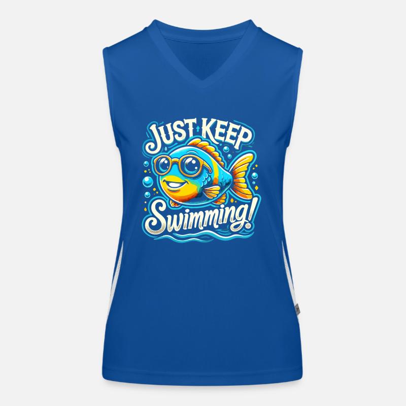 Einfach weiterschwimmen Funktionelles Kontrast-Tank Top für Frauen
