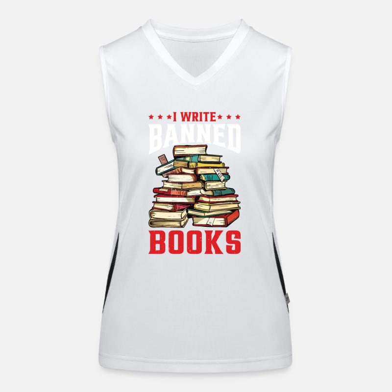 I Write Banned Books 2 Funktionelles Kontrast-Tank Top für Frauen
