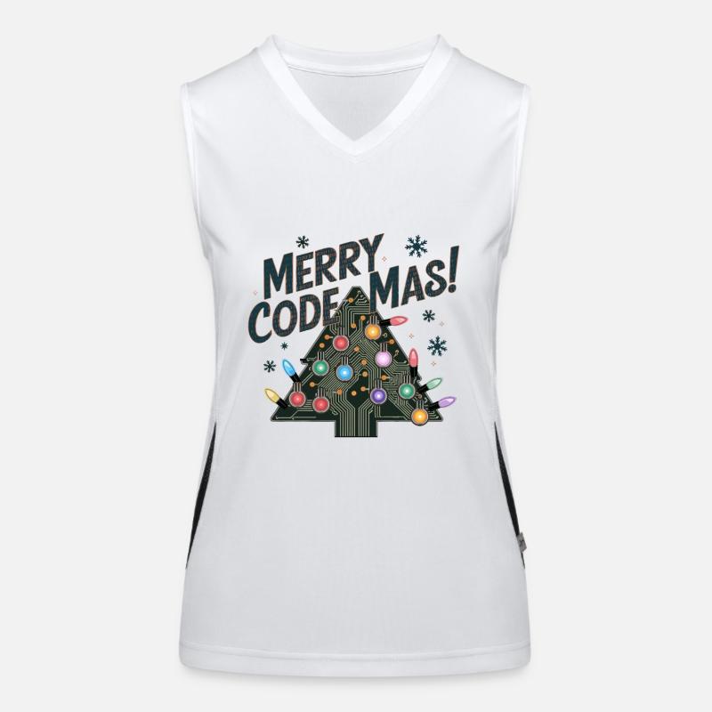 Christmas Merry Code Mas Festive Holidays Women's Functional Contrast Tank Top