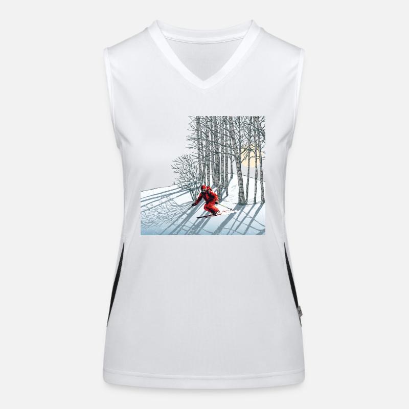 Nachtskifahren Night Skiing Funktionelles Kontrast-Tank Top für Frauen
