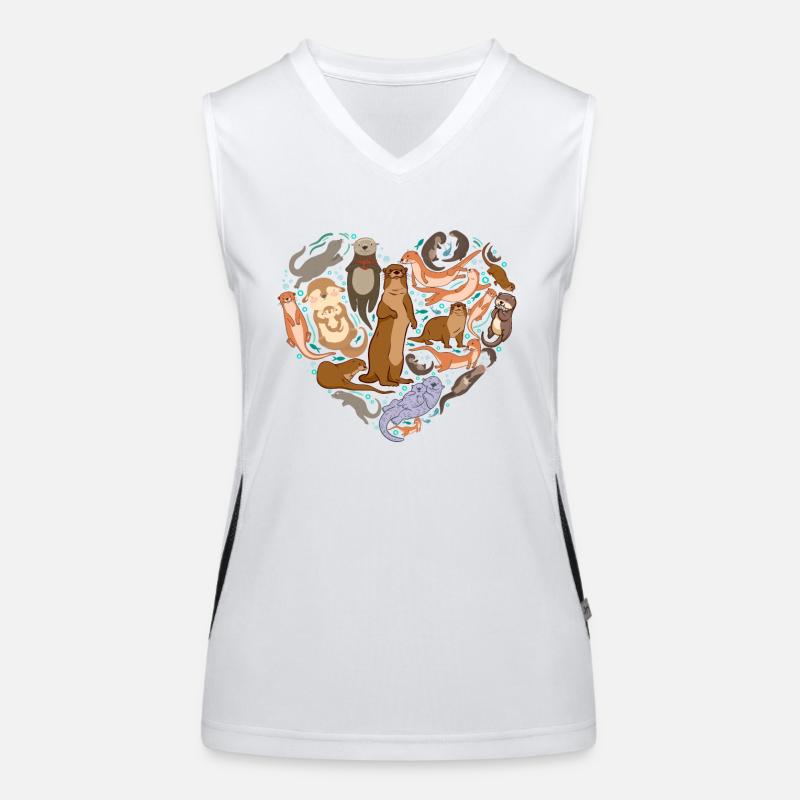 Otter Heart Funktionelles Kontrast-Tank Top für Frauen
