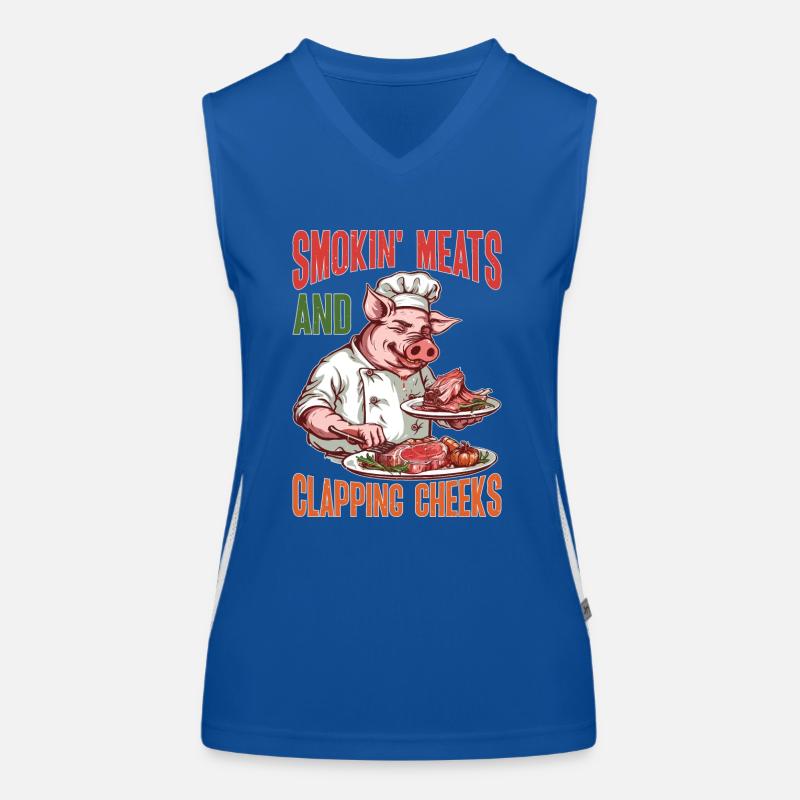 Smokin' Meats And Clapping Cheeks Funktionelles Kontrast-Tank Top für Frauen