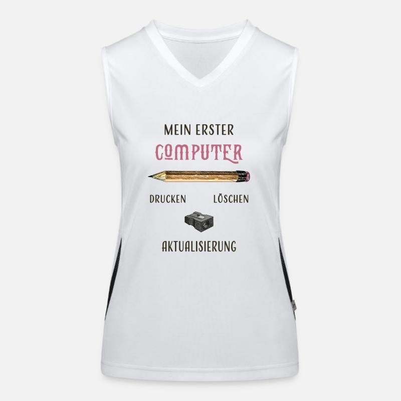Mein erster Computer old school Funktionelles Kontrast-Tank Top für Frauen