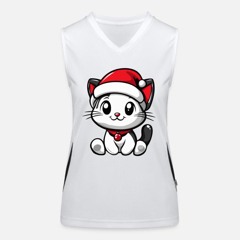 Noël chat Débardeur respirant contrasté Femme