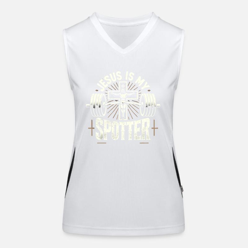 Jesus ist mein Beobachter Funktionelles Kontrast-Tank Top für Frauen