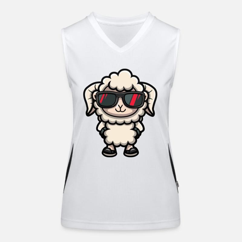 Schaf Comic Cool Funktionelles Kontrast-Tank Top für Frauen
