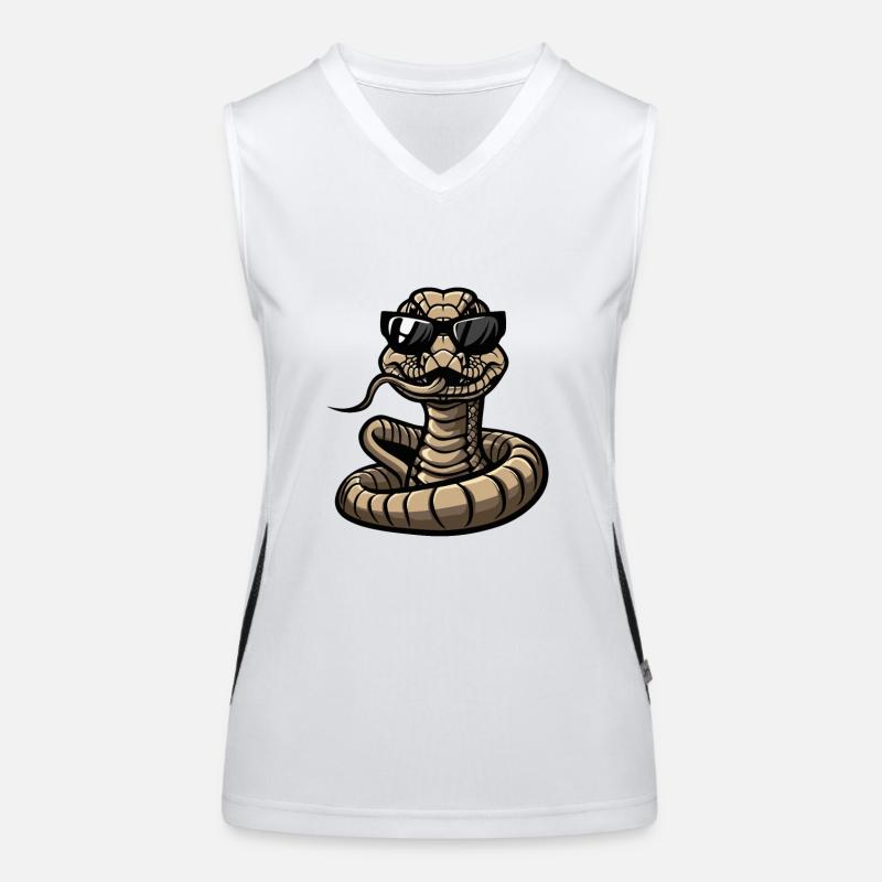 Schlange Kobra Comic Cool Funktionelles Kontrast-Tank Top für Frauen
