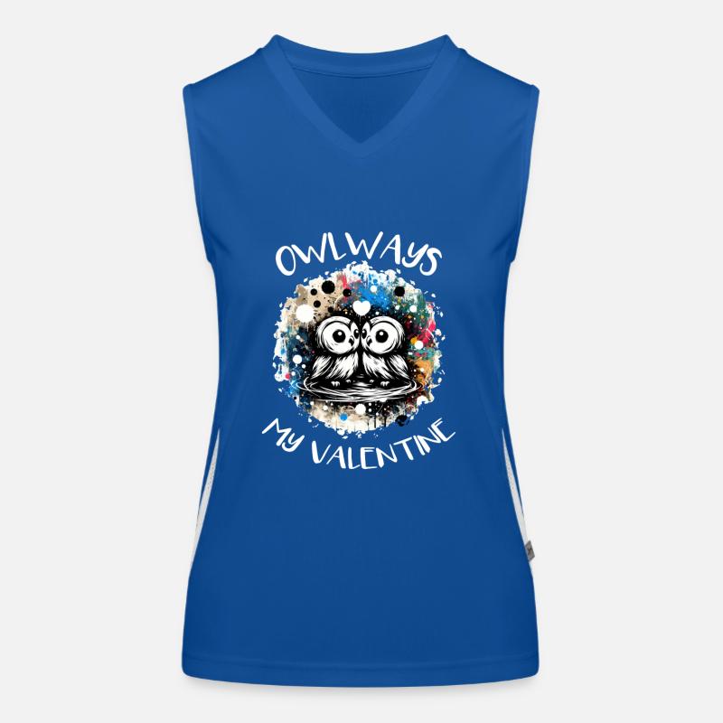 Owlways my Valentine Eule Funktionelles Kontrast-Tank Top für Frauen