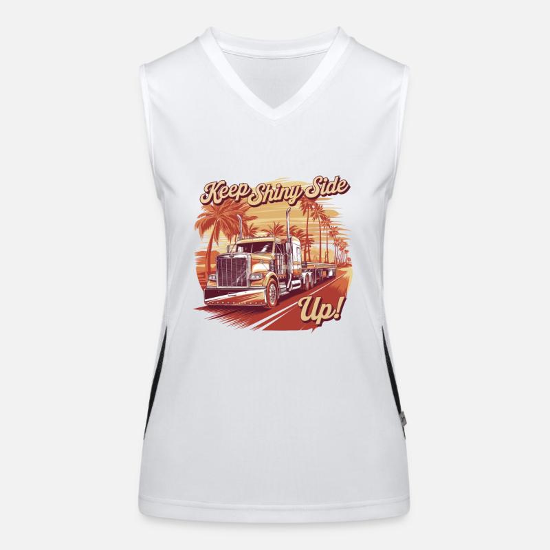 Trucker Keep The Shiny Side Up Funktionelles Kontrast-Tank Top für Frauen