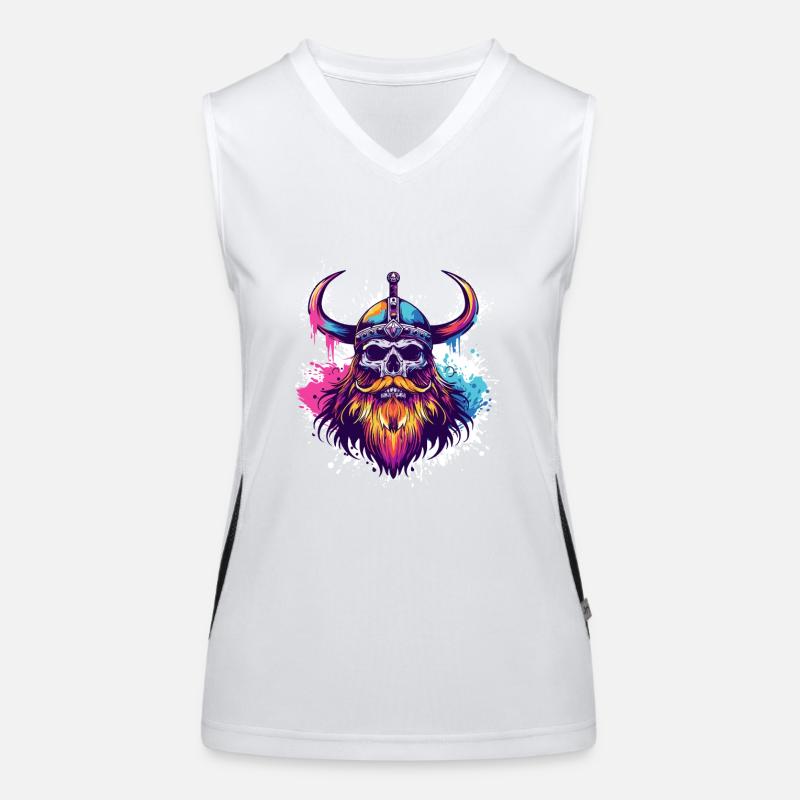 Viking Odin Skull Women's Functional Contrast Tank Top
