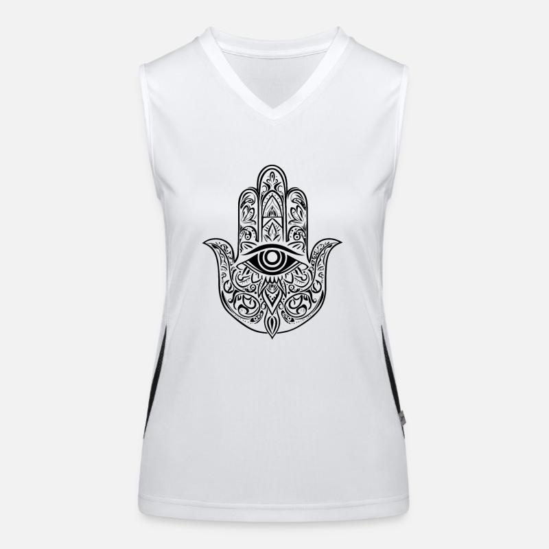 Hamsa - Hand der Fatima - Schutz und Segen Funktionelles Kontrast-Tank Top für Frauen