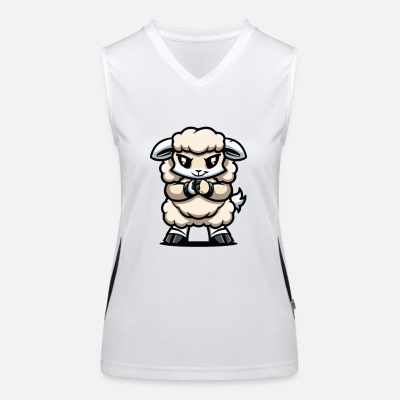 Schaf Comic Funktionelles Kontrast-Tank Top für Frauen