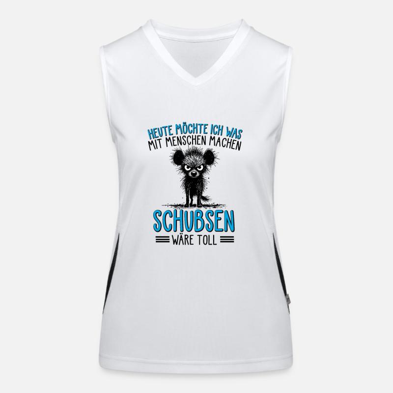 Heute Möchte Ich Was Mit Menschen Machen Schubsen Funktionelles Kontrast-Tank Top für Frauen
