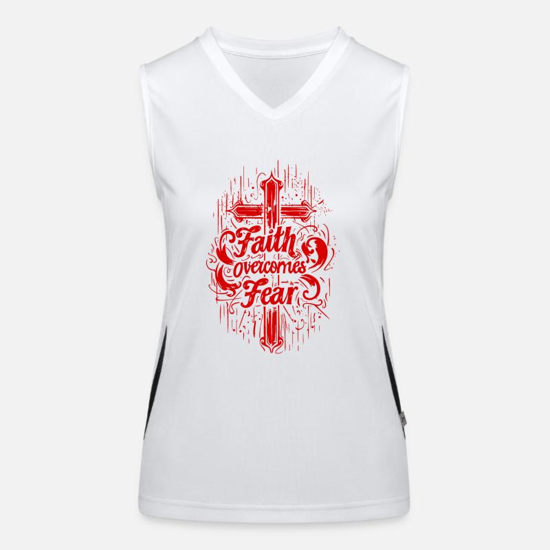 Glaube Über Angst Bibelvers Bibelspruch Jesus Funktionelles Kontrast-Tank Top für Frauen