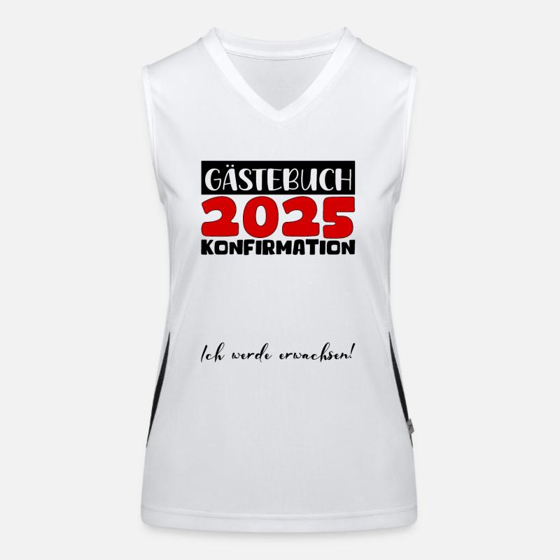Konfirmation 2025 Gästebuch Deko Mädchen Jungen Funktionelles Kontrast-Tank Top für Frauen
