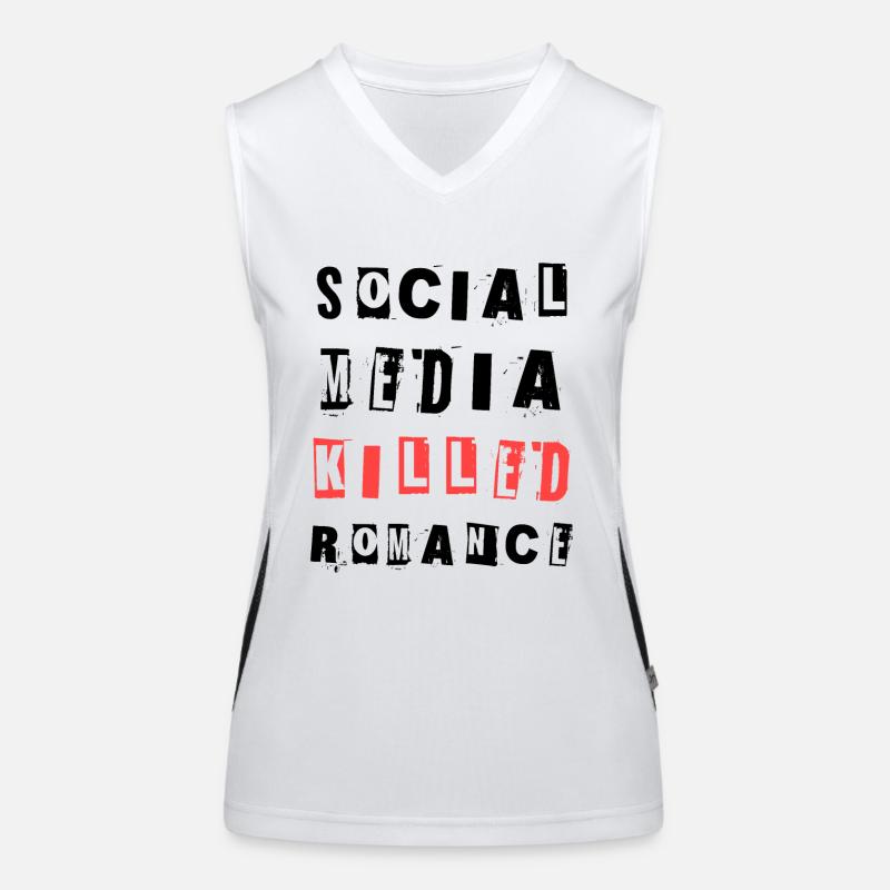 Social Media Killed Romance Soziales Statement Women's Functional Contrast Tank Top
