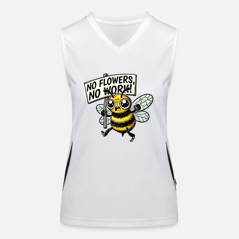 Abeille de protestation Pas de fleurs pas de travail Design Débardeur respirant contrasté Femme