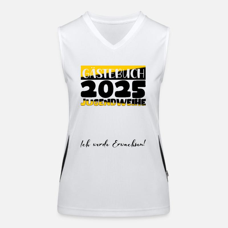 Jugendweihe 2025 Gästebuch Geschenk Mädchen Jungen Funktionelles Kontrast-Tank Top für Frauen