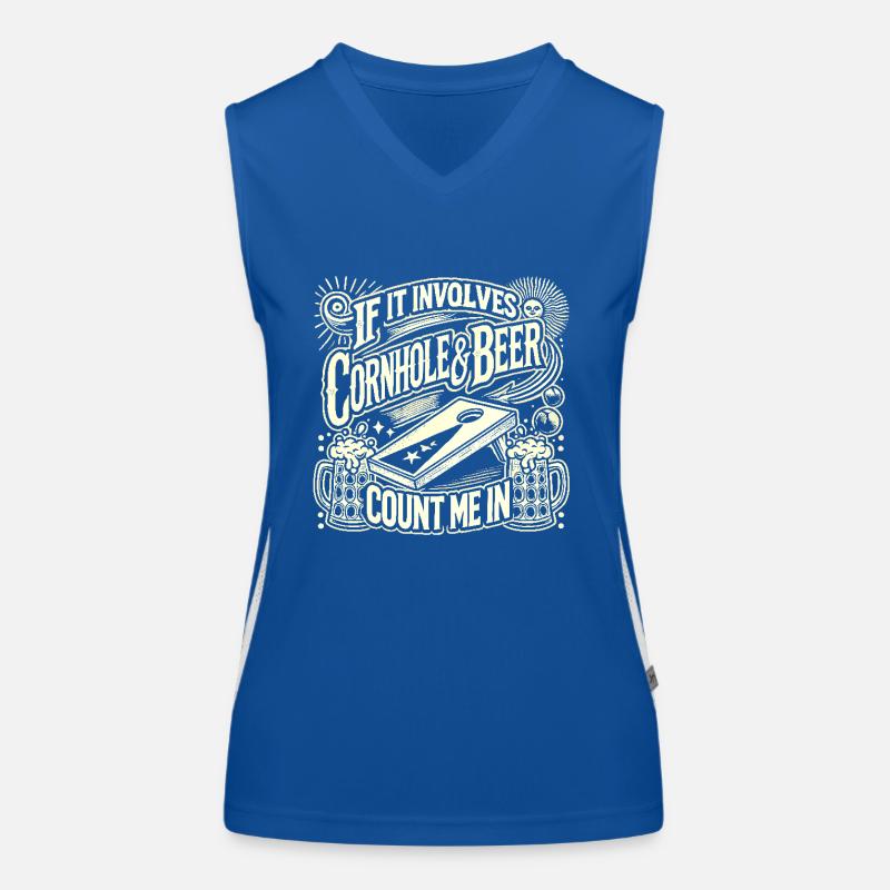 Wenn es um Cornhole und Bier geht, bin ich dabei Funktionelles Kontrast-Tank Top für Frauen