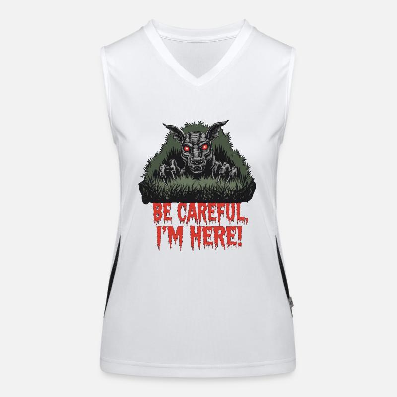 CHUPACABRA SEI VORSICHTIG, ICH BIN HIER Funktionelles Kontrast-Tank Top für Frauen