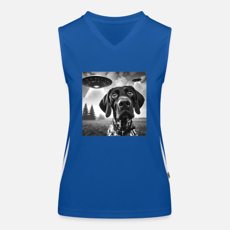 German Shorthaired Pointer Funny Sci-fi Graphic Se Women's Functional Contrast Tank Top