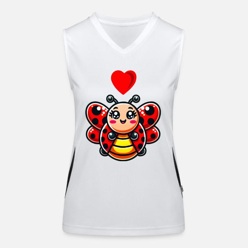 Ladybug Comic Heart Women's Functional Contrast Tank Top